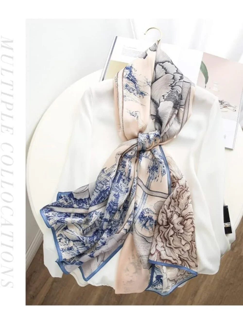 Luxurious 100% Mulberry Silk Long Scarf for Women - Large Oblong Wrap